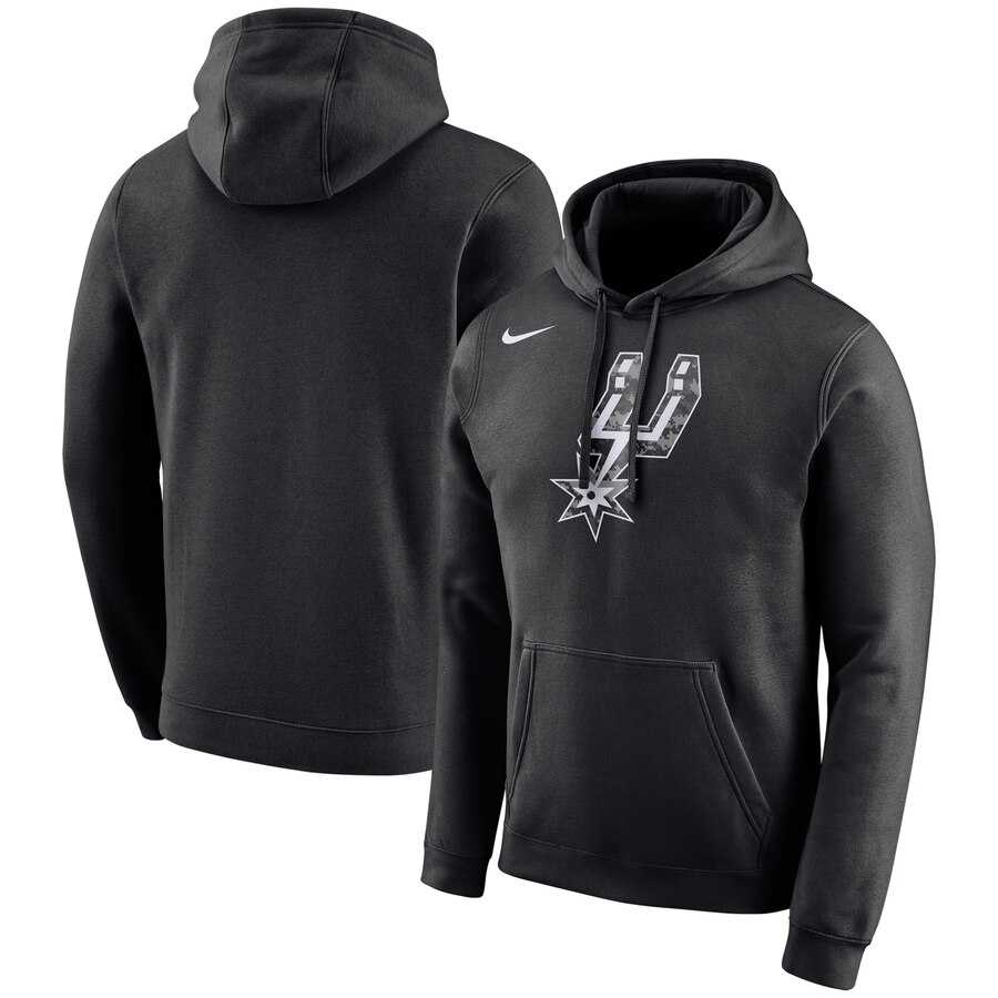 NBA San Antonio Spurs Nike City Edition Logo Essential Pullover Hoodie Black